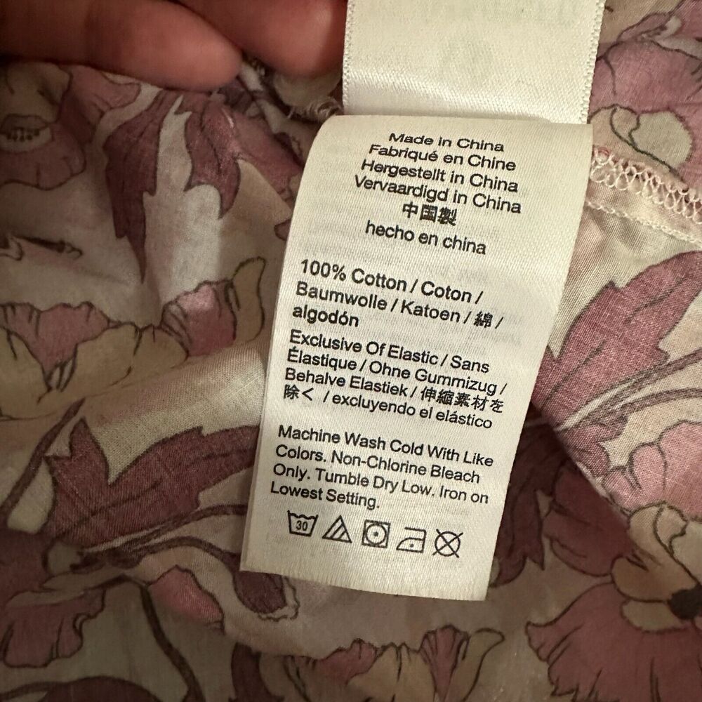J. CREW Smocked Button-Back Top in Liberty Butterfield Poppy #BL654 - Picture 10 of 12
